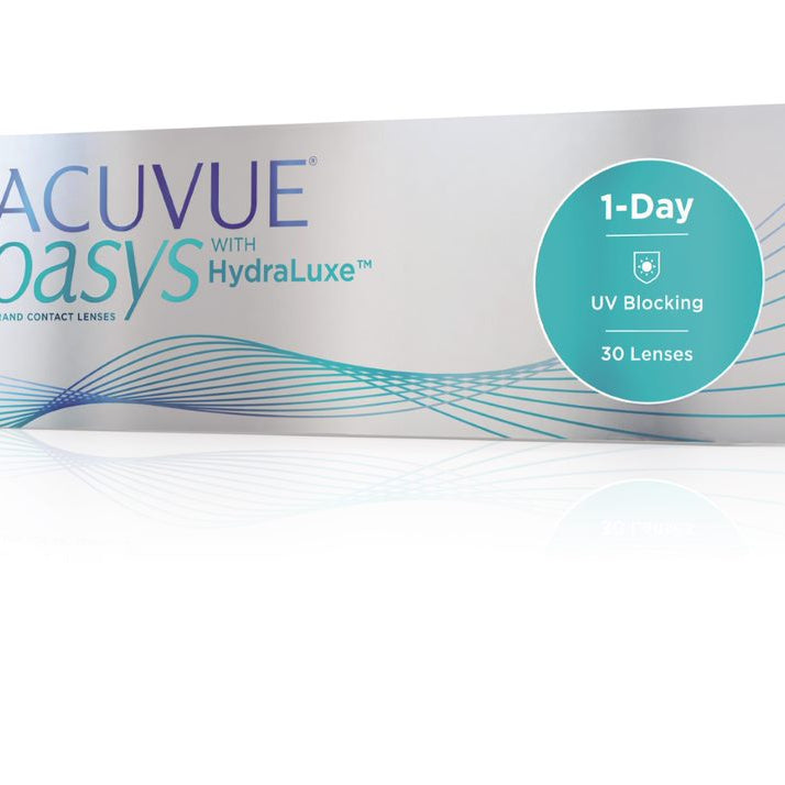 Caja de lentes de contacto ACUVUE OASYS 1-Day con HydraLuxe, 30 unidades.