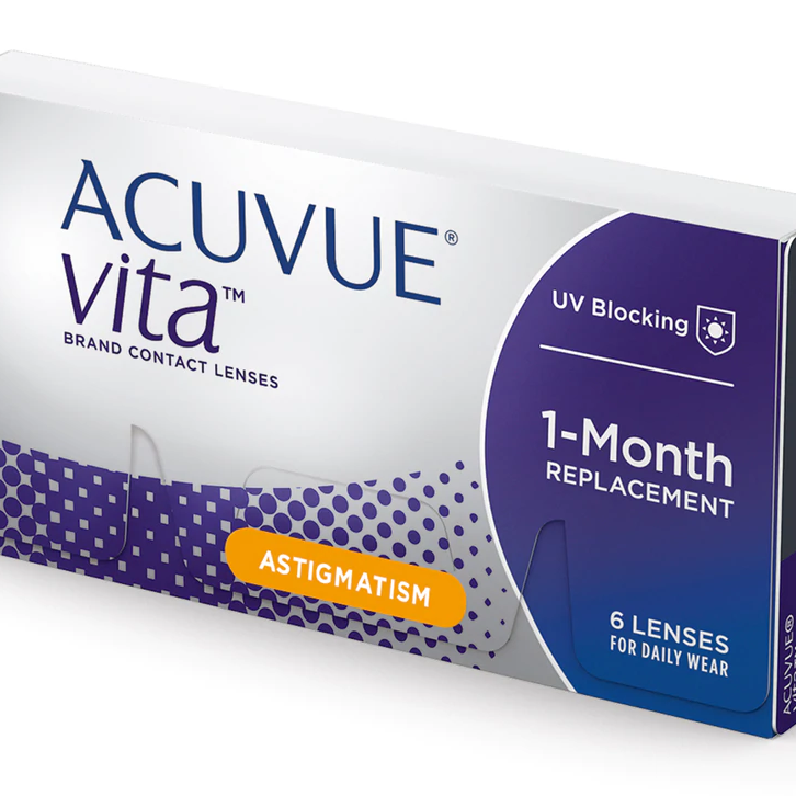 Caja de lentes de contacto Acuvue Vita para astigmatismo, 1 mes, 6 unidades.